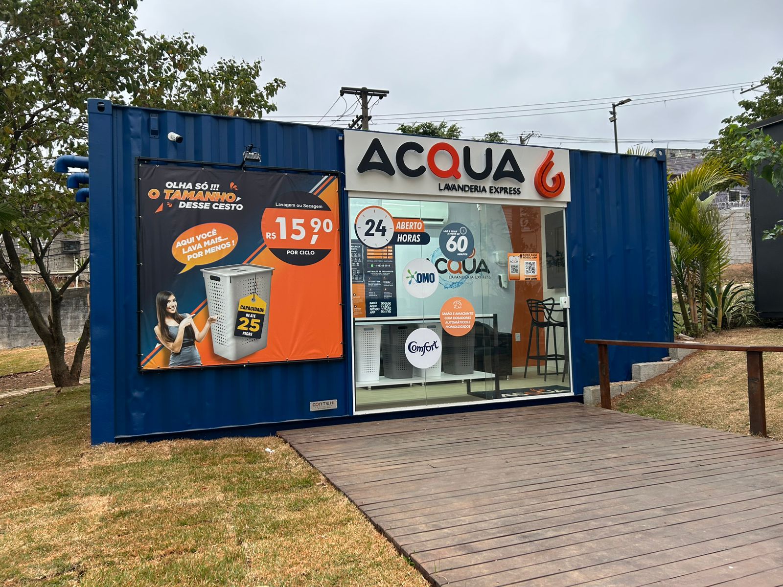 Unidade container Acqua Express 24 horas